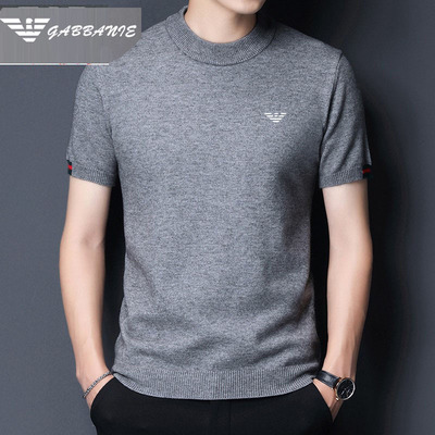 秋冬季加厚保暖半袖羊毛衫男