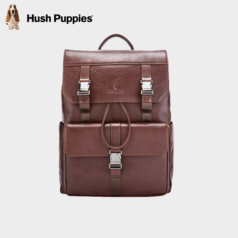 暇步士休闲真皮复古双肩包