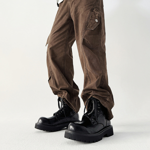 XZ110-9292#英伦风黑色马丁靴男冬季工装靴中跟圆头复古皮靴P125，男装工装外套，星座110