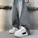 XZ110-25372#白色厚底板鞋男增高休闲鞋春秋系带小白鞋潮P125，男鞋休闲鞋，星座110
