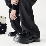 XZ110-1125#英伦风德比鞋男黑色圆头系带休闲皮鞋P115，男鞋皮鞋，星座110