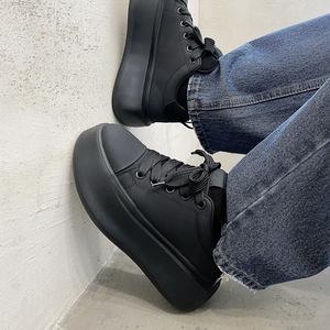 XZ110-25370#厚底板鞋男增高休闲鞋圆头系带小个子潮流鞋子P125，男鞋休闲鞋，星座110