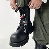 XZ110-25368#英伦风黑色厚底马丁靴男冬季增高工装靴青年潮鞋P135，男装工装外套，星座110
