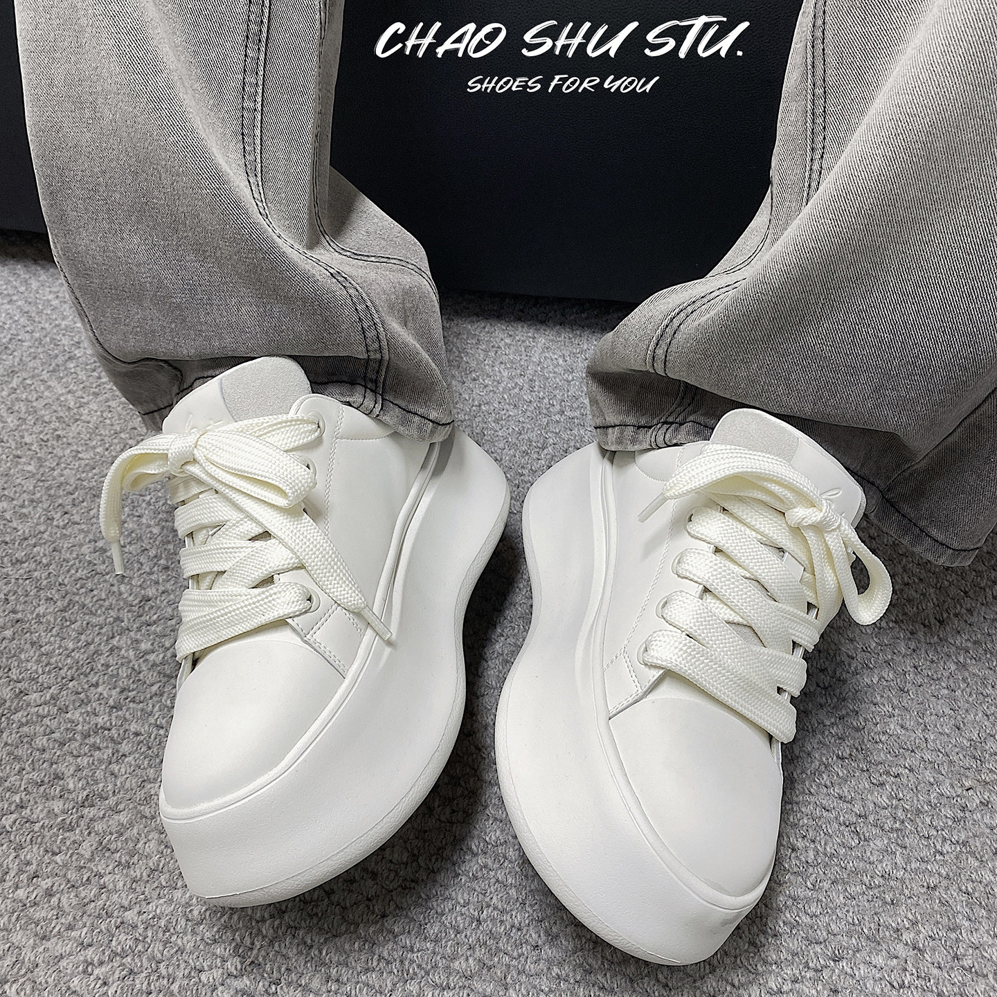 XZ110-25370#板鞋男增高软底休闲鞋小个子潮流街拍小白鞋P125，男鞋休闲鞋，星座110