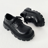 XZ110-1125#厚底德比鞋男黑色圆头系带真皮增高休闲皮鞋百搭P115，男鞋皮鞋，星座110