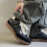 XZ110-25337#德训鞋男百搭圆头运动休闲板鞋黑色通勤P115，男鞋休闲鞋，星座110