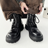 XZ110-9292#英伦风厚底马丁靴男机车靴黑色增高工装靴P125，男装工装外套，星座110