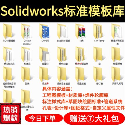 Solidworks 标准模板库 工程图 材料明细表 焊接型材 SW设计库