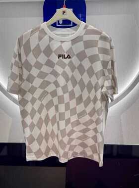 FILA斐乐男女同款 2025年夏新款宽松纯棉针织短袖T恤 F11U429103