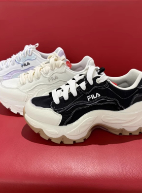 FILA斐乐2025夏新款女鞋SOFIA鱼刺4代厚底运动帆布鞋F12W521301