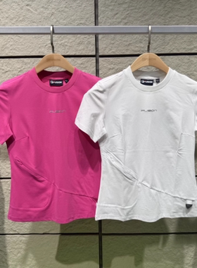 斐乐Fila潮牌正品25秋新款女装修身运动针织短袖T恤衫T11W531106F