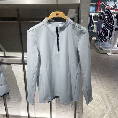 男装冬健身加绒半拉链针织长袖衫