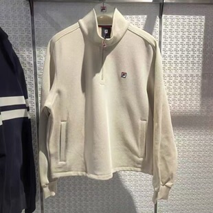 FILA斐乐女装2026年春新款网球运动宽松半高领套头卫衣A11W613207