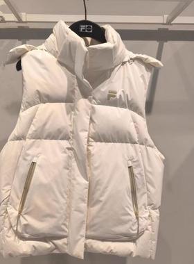 斐乐fila潮牌正品24冬新款女装运动连帽羽绒马甲背心T11W441901F