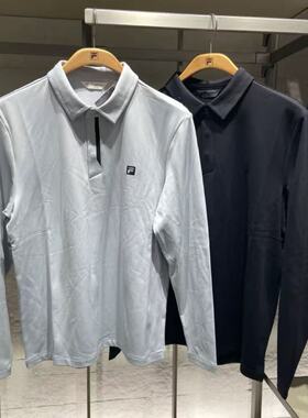 FILA斐乐2025年冬季新款男子运动防晒针织长袖POLO衫A11M545213F