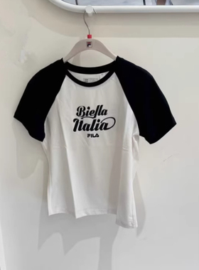 FILA斐乐2025夏新款女装运动休闲针织圆领短袖T恤衫F11W529113F