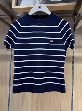 FILA斐乐2026年春夏新款女装修身编织衫运动休闲T恤衫F11W628413