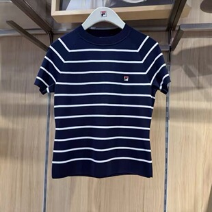 FILA斐乐2026年春夏新款女装修身编织衫运动休闲T恤衫F11W628413