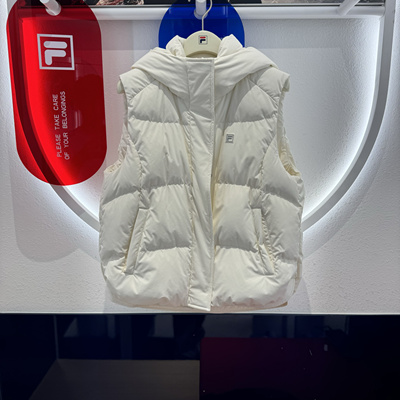 FILA鹅绒连帽羽绒马甲
