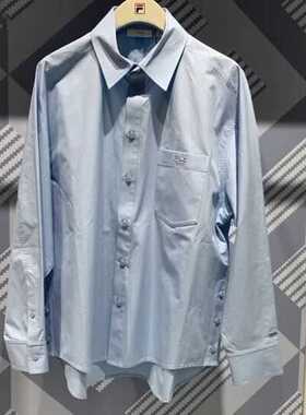 斐乐Fila正品24春新款男女装情侣时尚宽松梭织长袖寸衫F11U415401