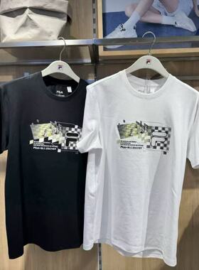 FILA斐乐男装2025年早秋款新时尚休闲运动针织短袖衫 F11M538104