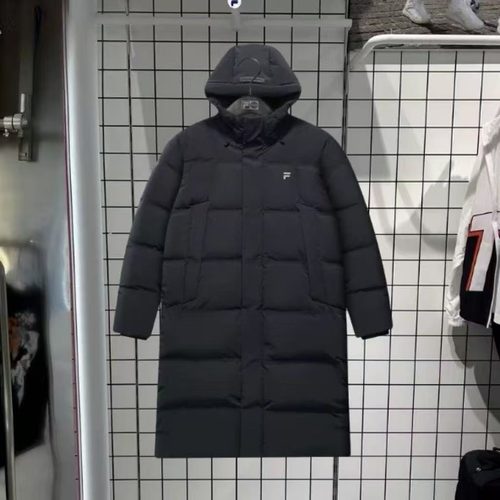 男子宽松连帽长款保暖羽绒服