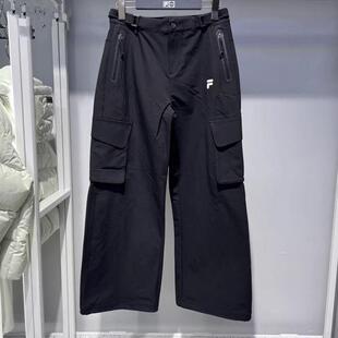 FILA斐乐潮牌2025年春款女裤时尚休闲运动宽松梭织长裤T11W511802
