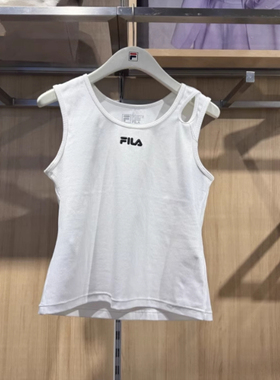 FILA斐乐2025夏新款女装休闲圆领时尚百搭针织背心F11W528103F