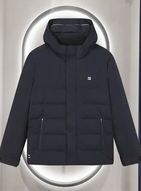Fila斐乐男装 2025年冬季新款基础运动连帽轻薄羽绒服 F61M443904