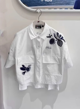 FILA斐乐2025夏新款女装时尚休闲运动梭织短袖外套F11W528708F