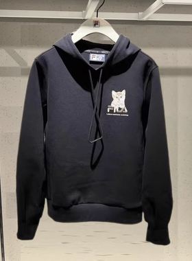 FILA斐乐女装 2025年冬新款时尚运动连帽套头针织卫衣F61W548298A