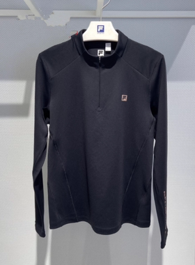 斐乐Fila正品25夏秋款女装简约运动半高领针织长袖T恤A11W531201F