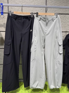 FILA斐乐2025夏秋新款女裤宽松运动休闲梭织长裤T11W531803