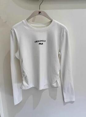 FILA斐乐2025年春新款女装休闲运动针织圆领长袖T恤衫F11W519213F