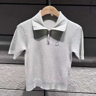 FILA斐乐女装 2026年春夏新款紧身运动短袖编织衫上衣T11W625402