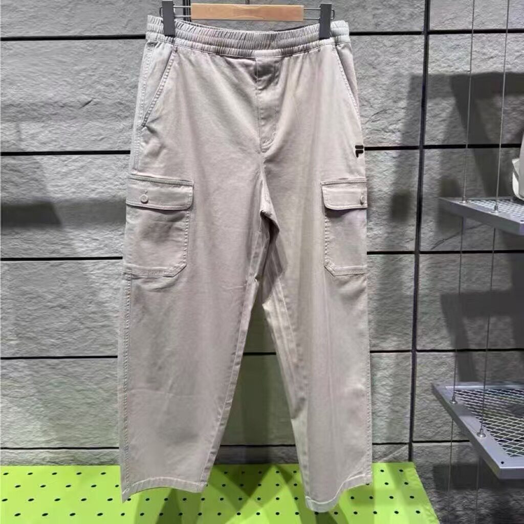 新款男运动休闲宽松梭织九分裤