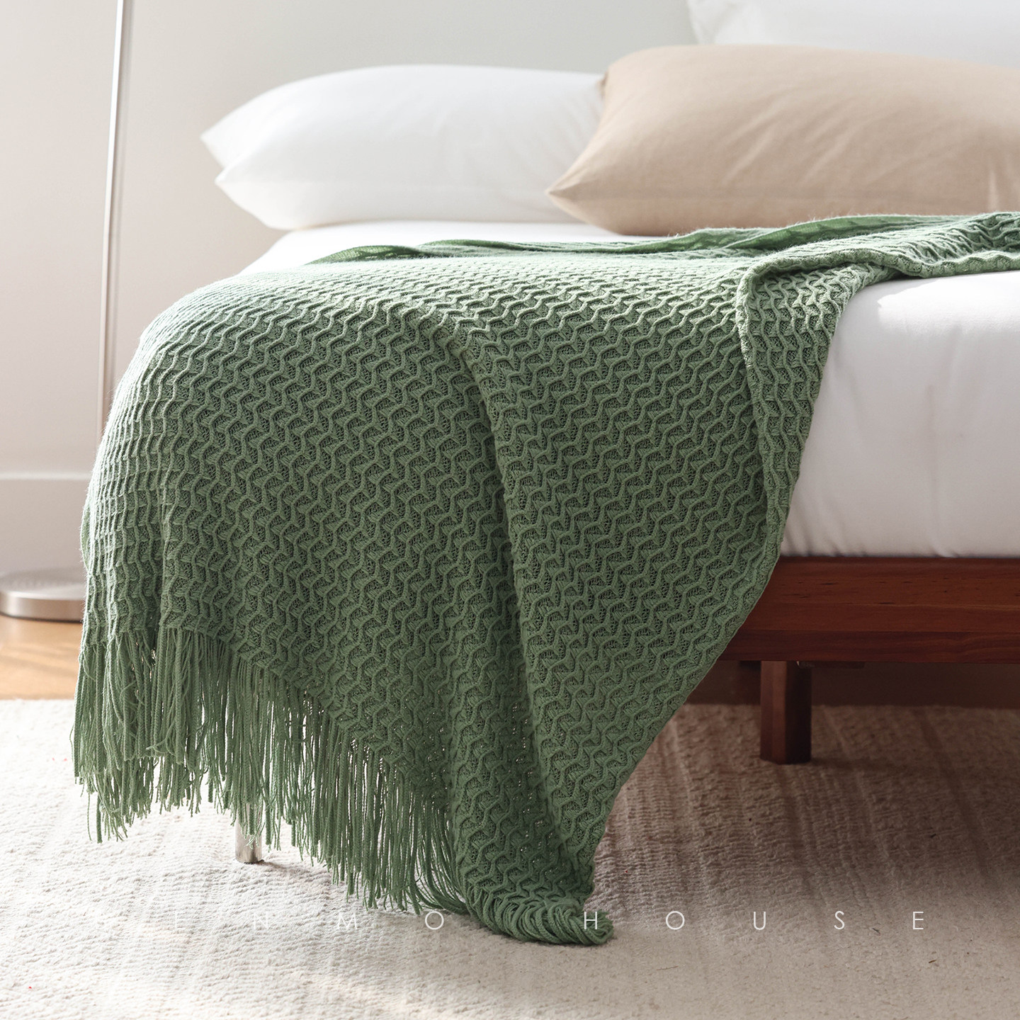 北欧简约风针织沙发盖毯空调毯毛毯床尾巾装饰样板房搭巾包邮新款