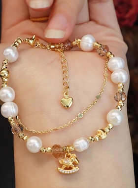 天然淡水珍珠手链女轻奢小众简约高级感新中式高级感设计手链手饰