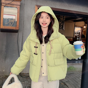 现货2025冬季2435-P245-K358糖果色牛角扣50绒羽绒服图片