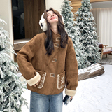 现货2025冬季新款25109-P225-K338刺绣短款皮毛一体送包包，女装棉衣/棉服，浙宝128（原290）