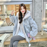 现货2025冬季新款128-25115-p245-K368正反两穿兔耳朵毛毛外套，女装棉衣/棉服，浙宝128（原290）