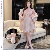 2026新款 冰丝睡衣女蕾丝短裙家居服 纯欲风带胸垫性感吊带睡裙夏季