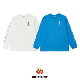 春夏圆领纯棉长袖 fRUITYSHOP 宽松t恤 TEE BLACK MOSES