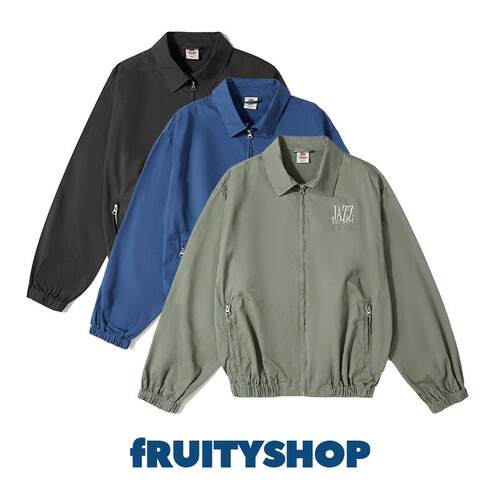 fRUITYSHOP｜JAZZ薄款工装夹克2024新款拉链口袋潮流纯色外套休闲