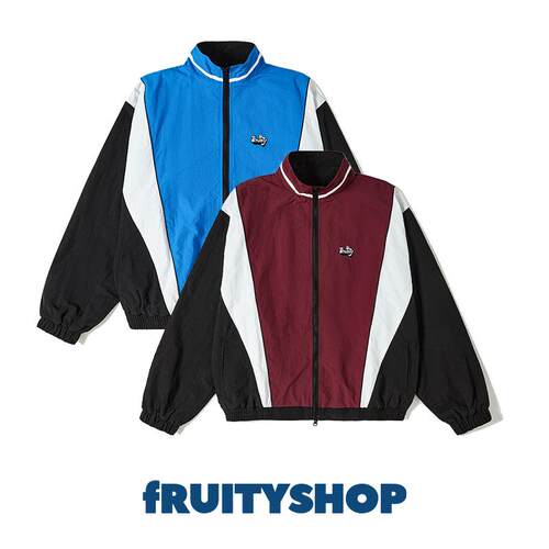 FRUITYSHOP复古宽松撞色拼接夹克