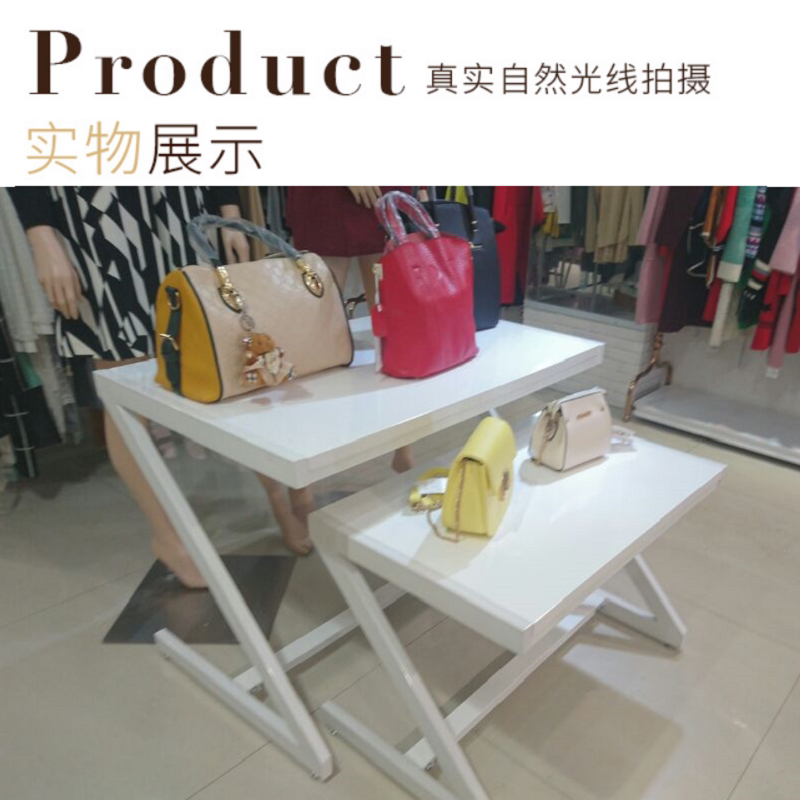 服装店货架展示架流水台高低展台铁艺服装衣服摆台包包鞋子中岛台