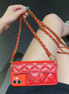 魅族18手机壳18pro高档真皮零钱包16plus链条斜挎背带挂绳17手工创意M181Q红色高级感M882Q欧美潮牌女插卡套