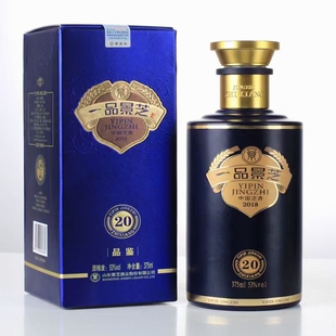 一品景芝芝香20年品鉴53度375ml*1瓶芝麻香型白酒简装小盒子
