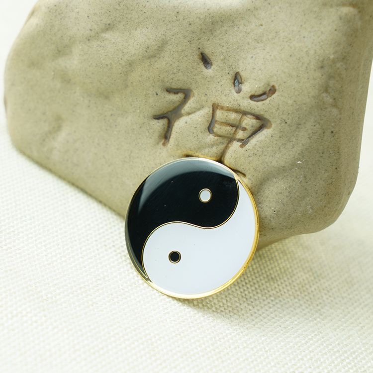 黑白太极双色3CM手机贴 8CM标牌摆件 18CM大摆件阴阳鱼八卦图