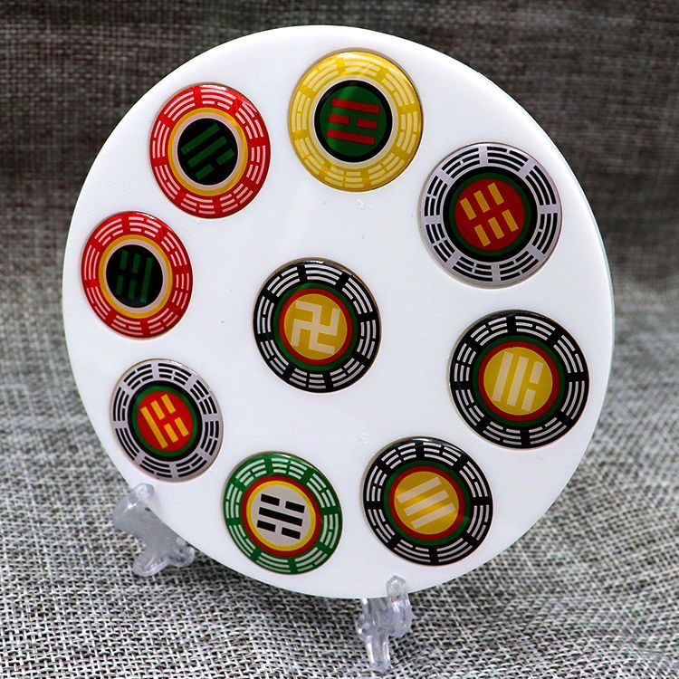 11公分1319五行通关双面五龙盘室内房屋缺角摆件门对门厨房厕所用